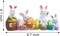 Easter Bunny Eggs with The Word Easter Resin Centerpiece Decor 4 Rabbits Bunny